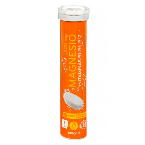 Comprimidos efervescentes magnesio Deliplus 300 mg sabor naranja