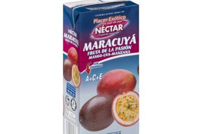 Néctar de maracuyá Hacendado fruta de la pasión, mango, uva y manzana