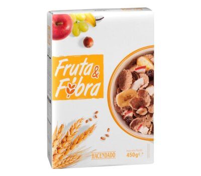 Cereales con salvado de trigo Fruta y Fibra Hacendado