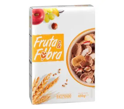 Cereales con salvado de trigo Fruta y Fibra Hacendado