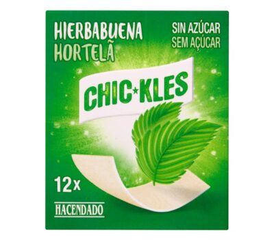 Chicle hierbabuena lámina Hacendado